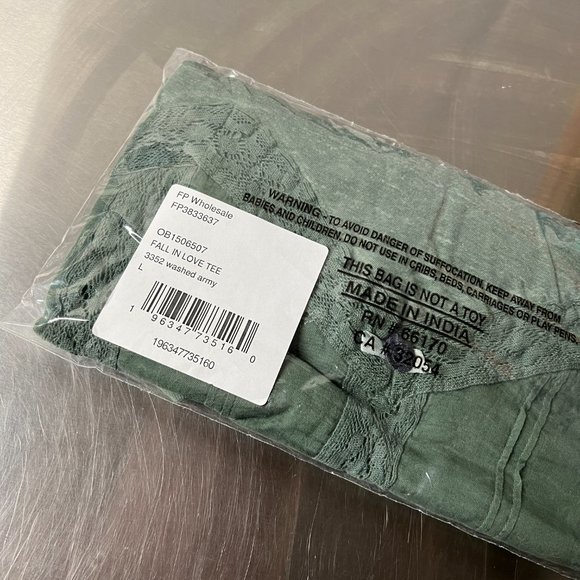 Free People Fall in Love Tee Washed Army - Picture 8 of 8